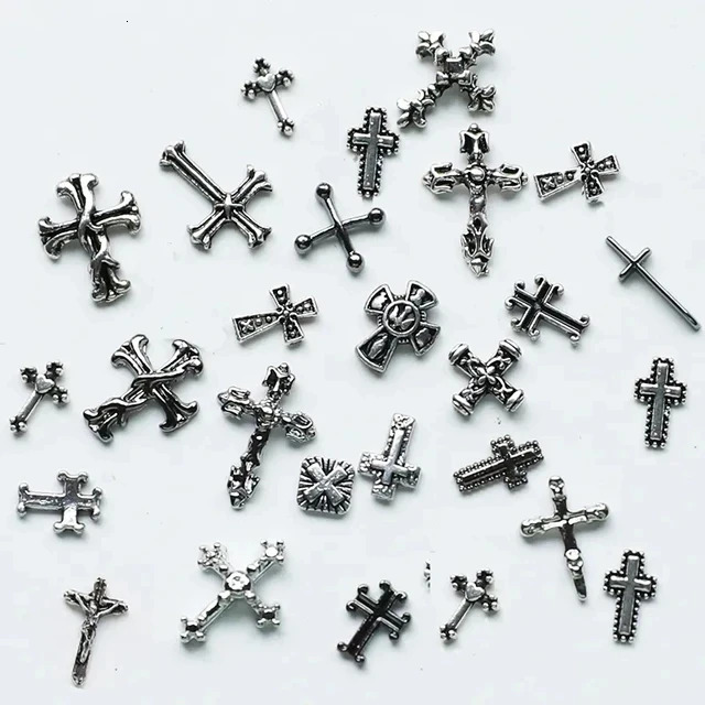 50 pieces of retro Japanese nail charm parts mixed style heart bow accessories nail tip materials DIY nail art decoration 240625