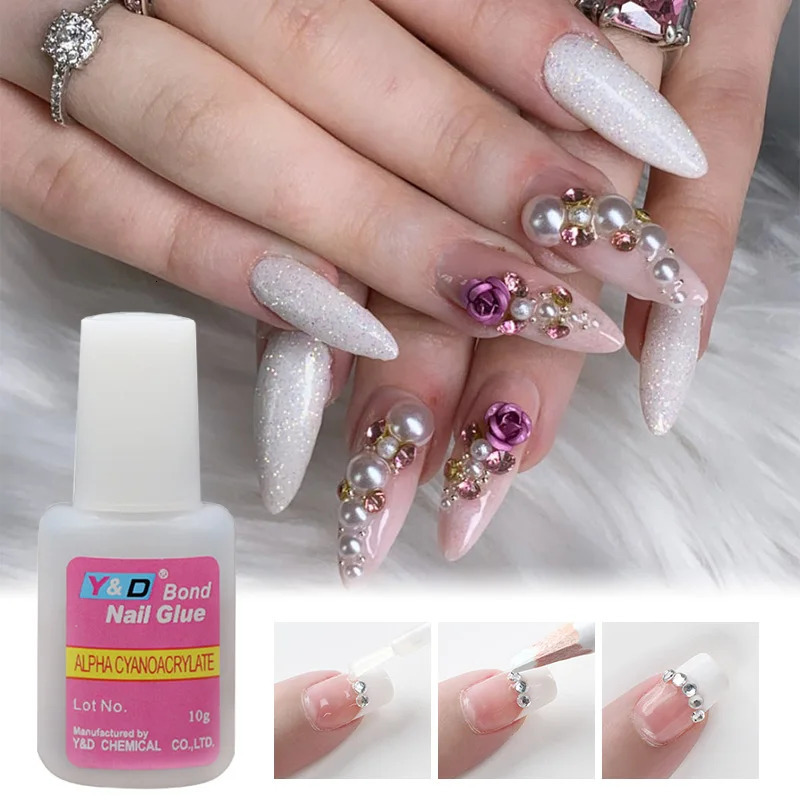 13510 Set False Nail Glue Nail Adhesive Glue For Nail Art Rhinestone Fast-dry for UV Gel Acrylic Glue Nail Art Nail Tips Tool 240625