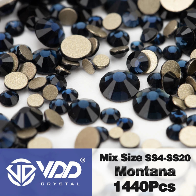 VDD SS4-SS20 Mix Size Clear Crystal Non-fix Gold FlatBack Rhinestones Decorations DIY Glitter Stones 3D Nail Art Accessories 240625