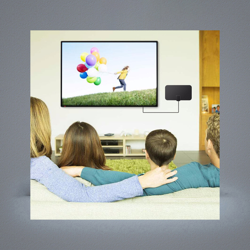 Flat Indoor HD Signal Amplifier Digital TV Antenna 50 Miles Range Skywire