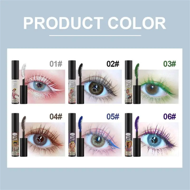 6 Colors Mascara European American Style Color Easy To Color Brushes Thick Slender Curling Eyelashes Extension Makeup Cosmetics 240625