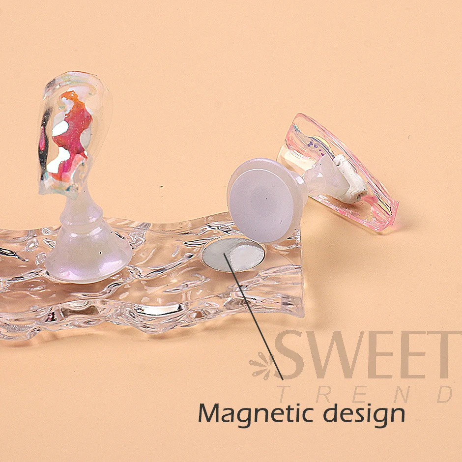 Aurora Ice Cube International Chess Borad Magnetic Nail Frame Practical Display Acrylic Display Frame Nail Machine Display Frame 240625