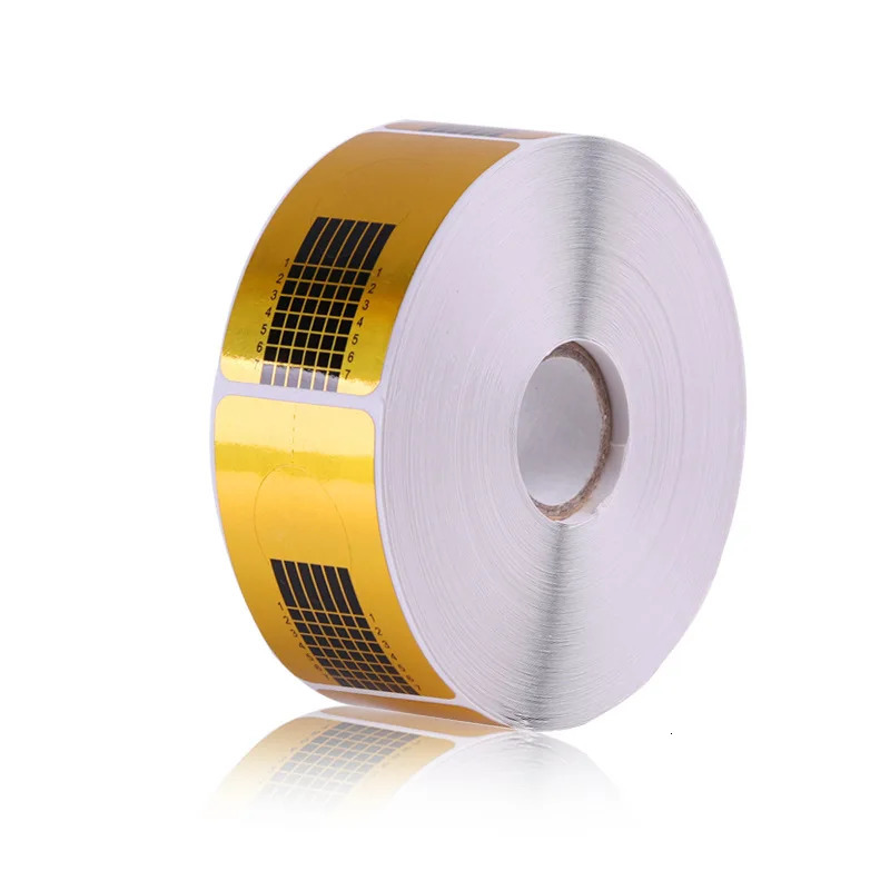 500pcs Professional Acrylic Curve Nails Gel Nail Extension Nail Art Guide Form Gold 240625