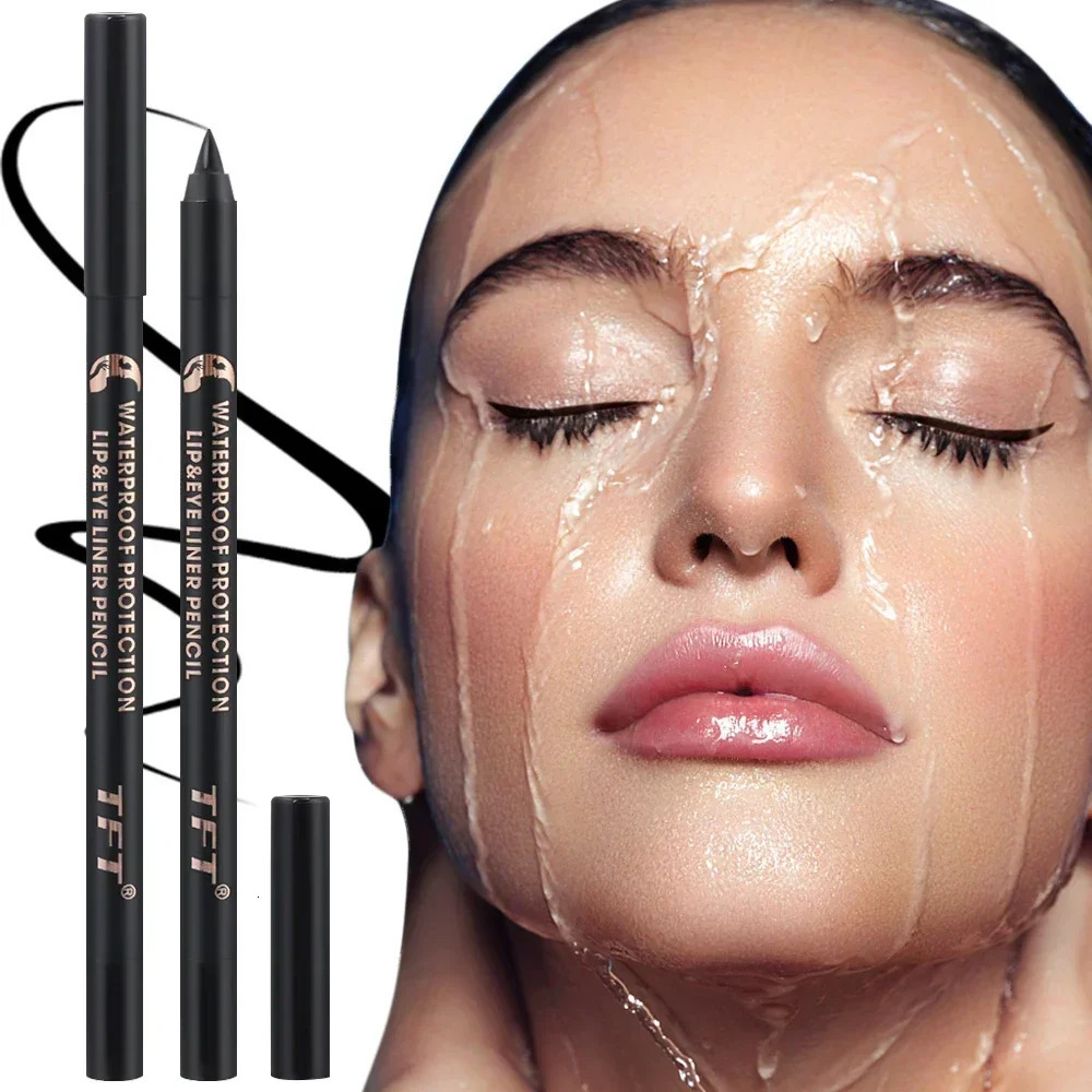 2 in 1 Matte Eyeliner Lip Liner Gel Pencil Waterproof Long-lasting Blue Black Brown Easy Wear Eyeliner Lip Liner Gel Pen Makeup 240625