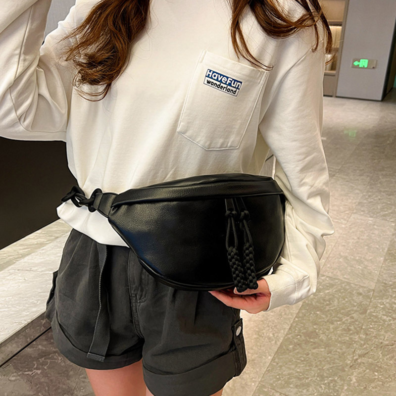 Fashion Brand Woman 2023 Winter New Waist Quality Leather Female Shoulder Bag Designer Crossbody Chest Pack H6.26#30 ddmy 1014