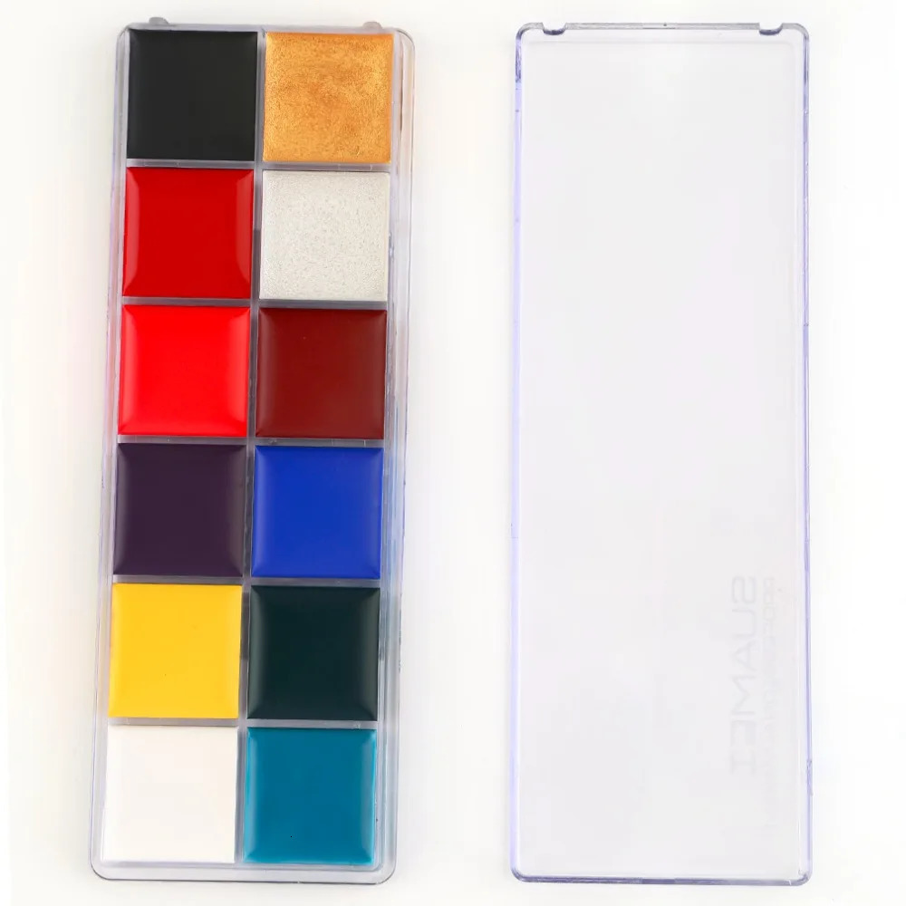 Fashion 12 Colors Professional Flash Tattoo Face Body Paint Oil Painting Art Makeup Tools halloween makeup paints 240626