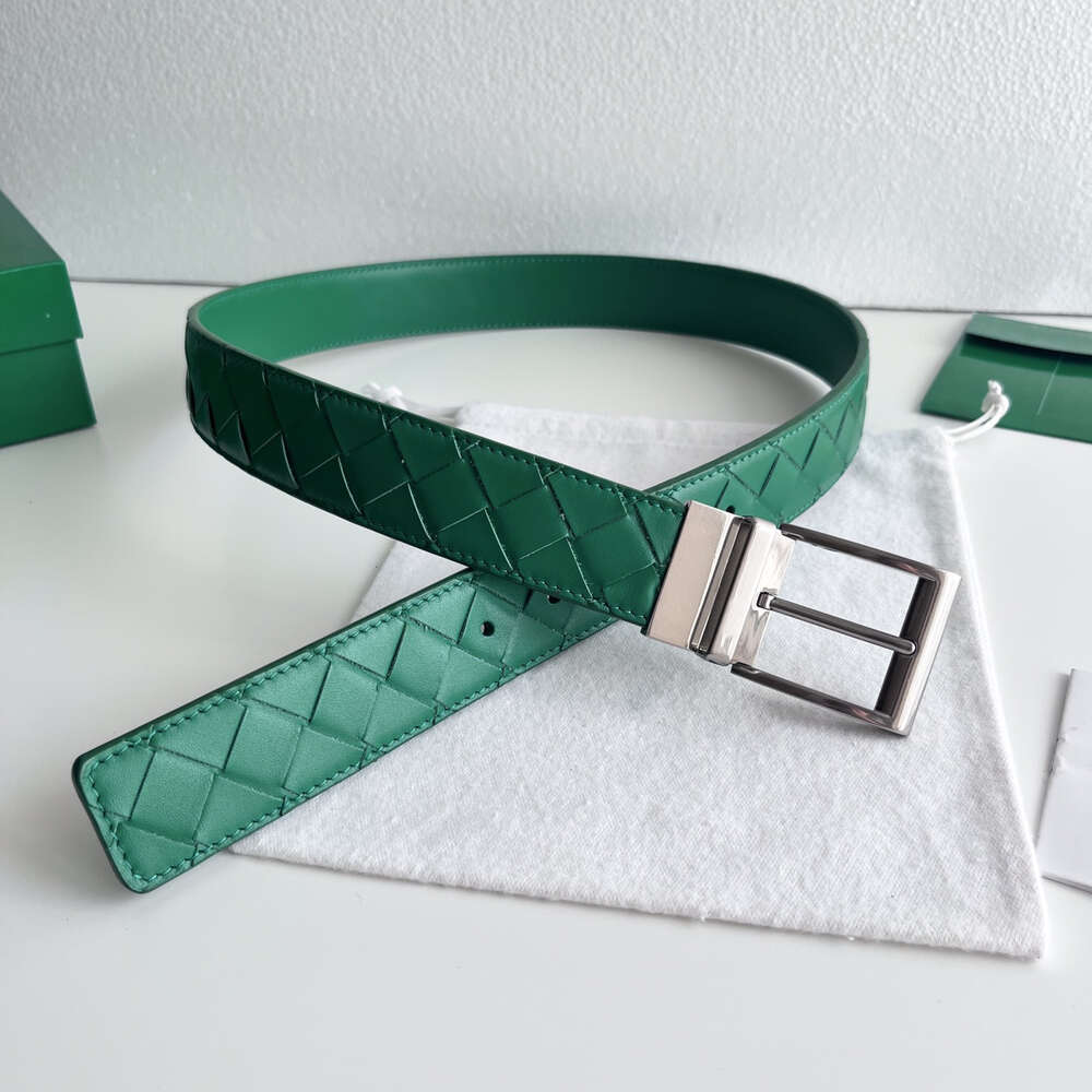 Men Women Belt Double-sided Cowhide Belt High Quty Intreccio Plaid Weave Belt Width 35cm Swivel Needle Buckle Belt S251115