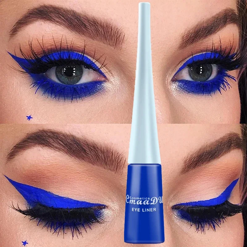 Liquid Blue Eyeliner Pencil Ultra-thin Long Lasting Quick Dry Smooth Rainbow Colorful Eye Liner Waterproof No Blooming Cosmetics 240625