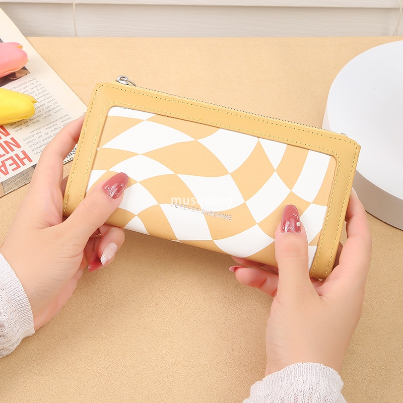 Fashionable Women's Advanced Sense New Korean Classic Retro Lightweight Wallet Long Student Fashion Practical Multi functional Zipper Pocket Wall