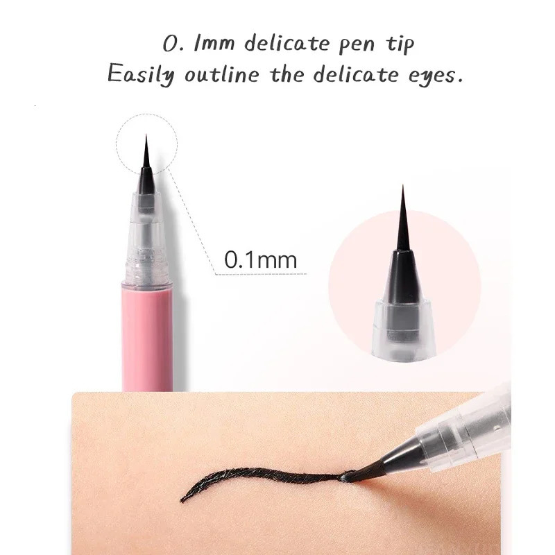 Ultra Fine Eyeliner Pencil Liquid Eye Liner Waterproof Smudgeproof Quick Drying 12 Hour Wear Eyeliner Easy To Use Eyes Makeup 240625