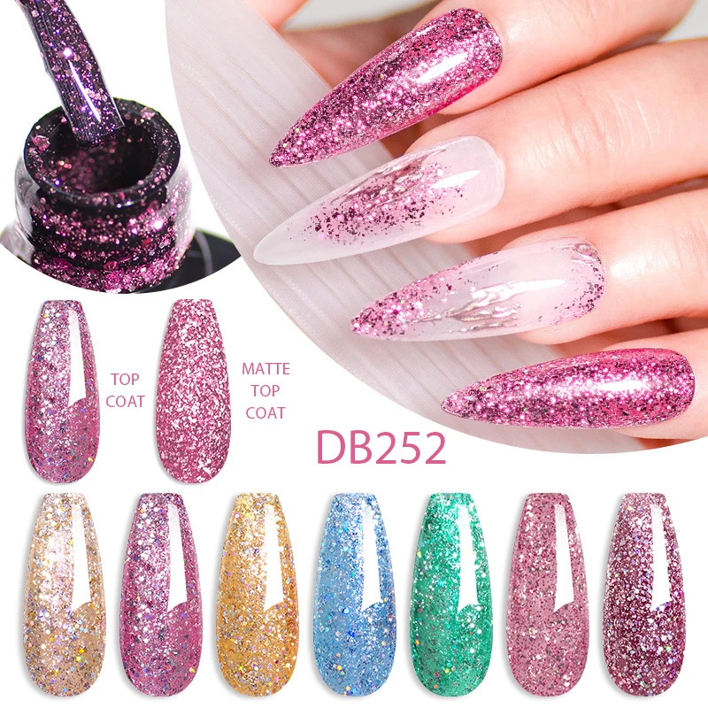 Mtssii 6ml holographic glitter gel nail polish spring color sparkling sequins soap UV LED varnish nail art decoration 240625
