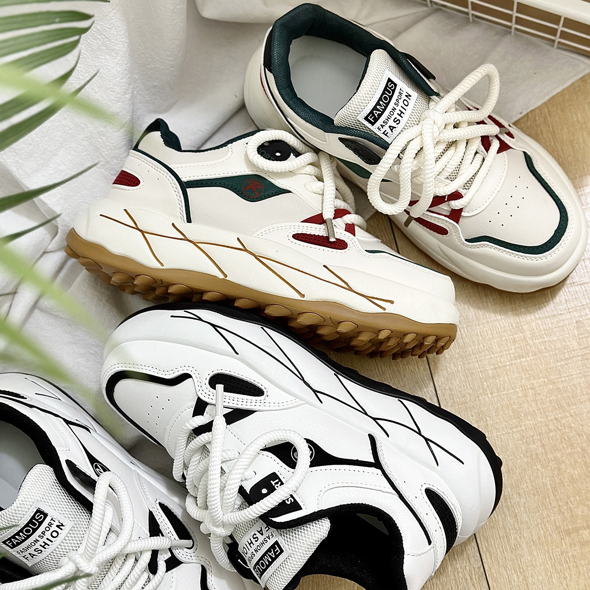 2024 Bread shoes men's casual new national tide brand pops shoes skateboarding shoes tide shoes beige