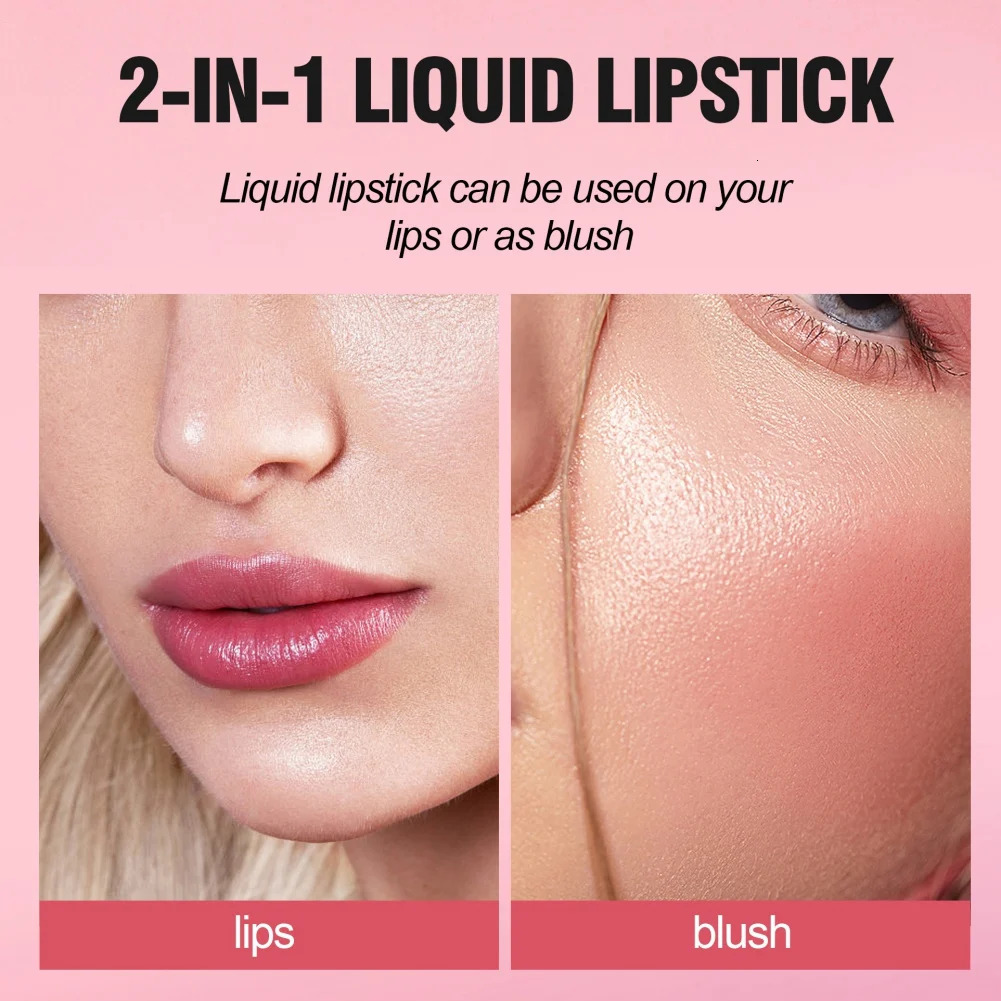 Fruit Juice Lip Tint Non-stick Cup Liquid Lipstick and Blush 2 In1 Waterproof Long Lasting Water Lip Stain Lips cheek Makeup 240626