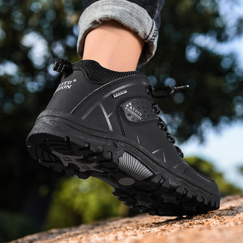 Ddmysports Mountaineering Men S Autumn And Winter Outdoor Sports Leisure Waterproof Non Slip Construction Site Work Labor Protection Warm Cotton Shoes