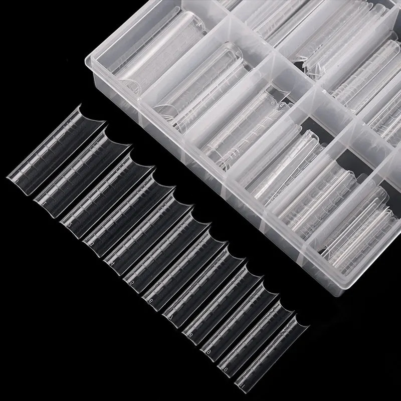 120 PcsSet Clear Dual Forms Nail System Full Cover Quick Building Gel Mold Tips Nail Extension Molds Upper Forms For Nails Tips 240625