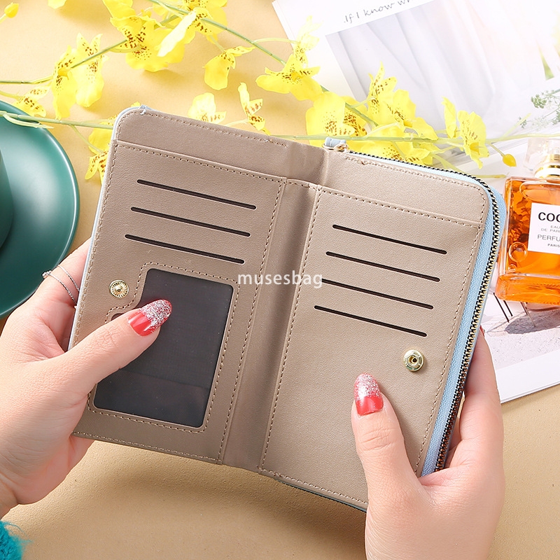 High quality women's fashionable ultra-thin multi-functional long card bag with multiple card slots Korean long zippered bank card case credit ca