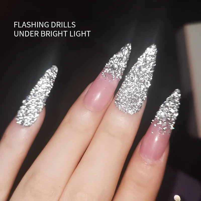 1box Reflective Diamond Glitter Powder Holographic Sparkling Crystal Rhinestones Sequins Chrome Gel Polish Pigment Dust Manicure 240625