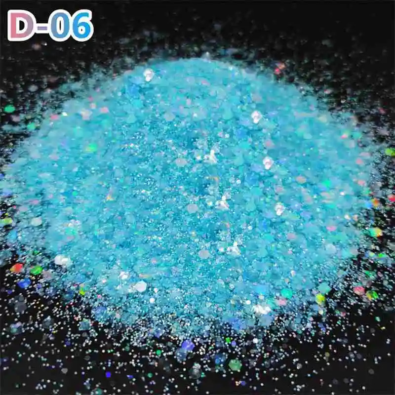 Wholesale 1KG Laser Hexagon Holographic Chunky Glitter Nail Tips Glitter Powder Mermaid Flakes Sparkly Glitter Resin Crystal 240625