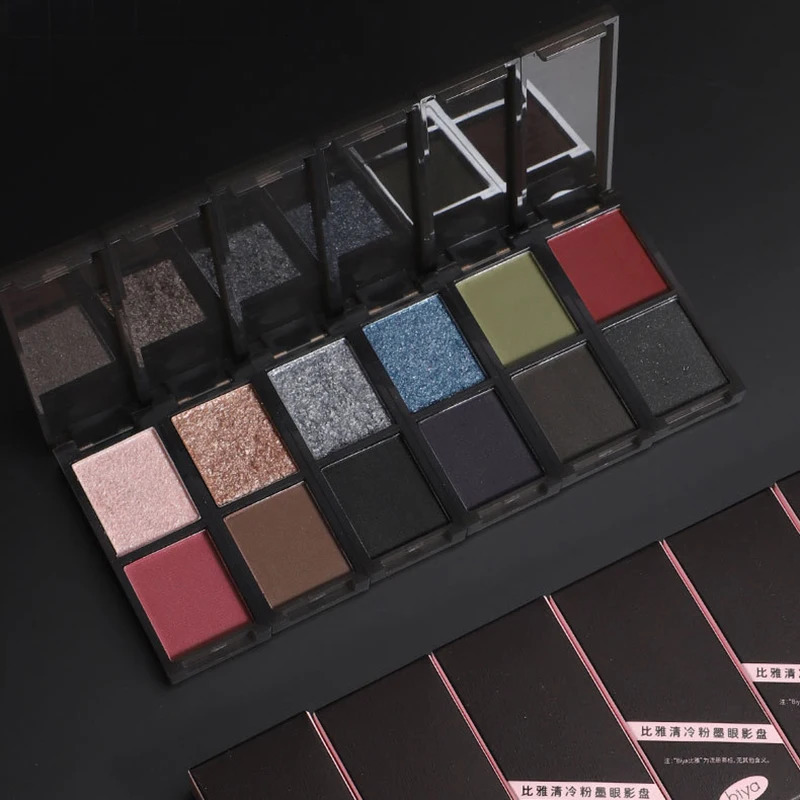 2 Colors Eye Shadow Palette Matte Glitter Eyeshadow Gothic Red Black Pigments Waterproof Earth Color Shimmer Portable Cosmetics 240625