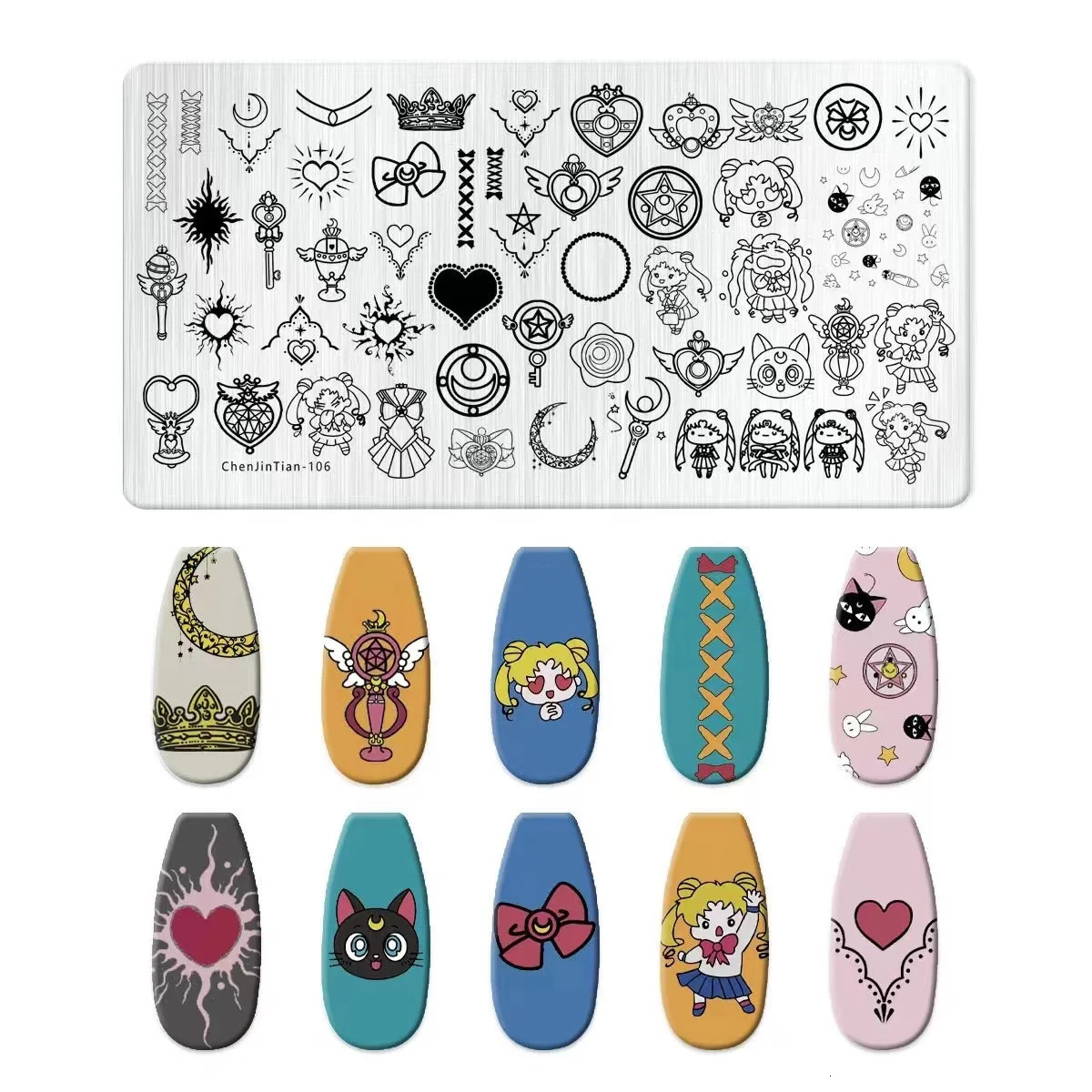 Vintage Moon Halloween Pattern Nail Stamping Board Leaf Image Stamping Printing Nail Art Template DIY Handmade Stamping Tool 240625