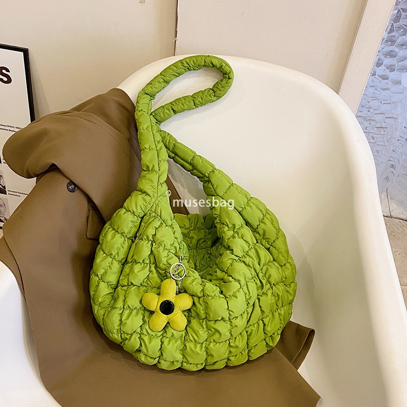 Cloud Folded Big Bag Korean Version Fashionable Large Capacity Bubble Tote Bag Casual One Shoulder Crossbody Dumpling Bun