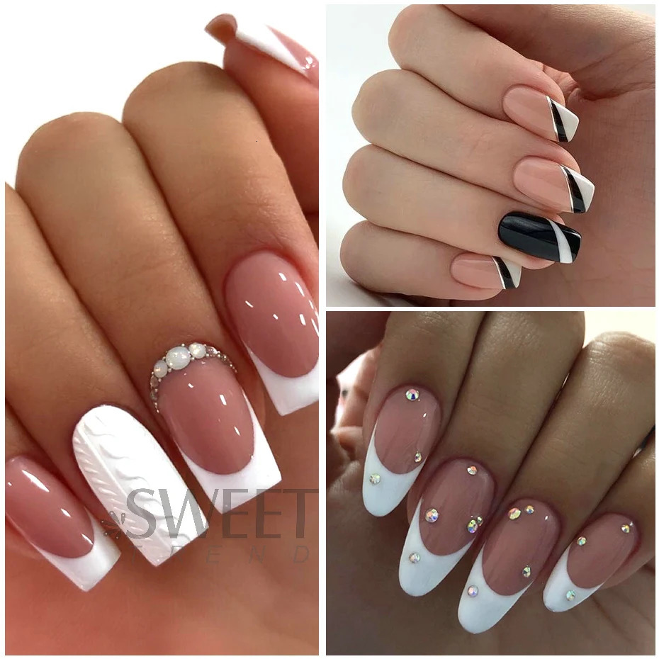 French Stripe Line Nail Shape Edge Tip Guide Ripple Oblique Spray Template Sticker Creative Template DIY Hand Tool Decoration 240625