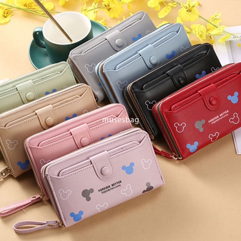 High quality women's fashionable ultra-thin multi-functional long card bag with multiple card slots Korean long zippered bank card case credit ca