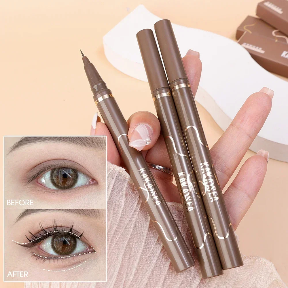 Ultra Thin Black Brown Lower Eyelash Eyeliner Pen Waterproof Lasting Smooth Lying Silkworm Eyes Liner Pencils Eye Makeup Tools 240625