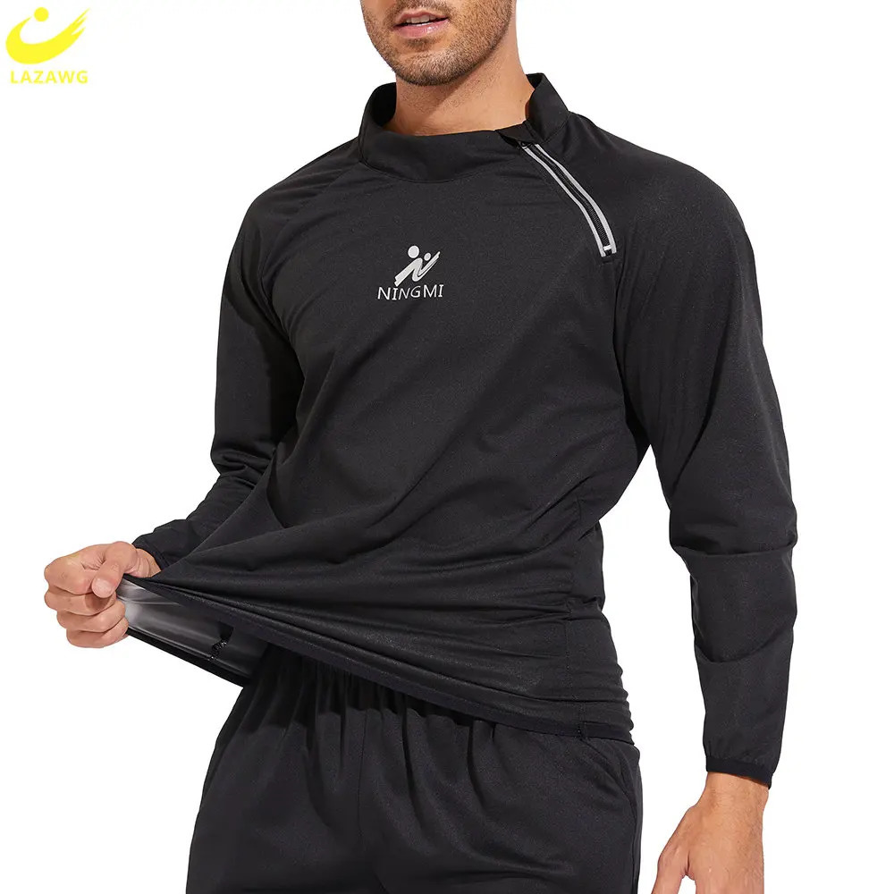LAZAWG Sauna Top for Men Sweat Long Sleeves Weight Loss Shirt Thin Fat Burning Fitness Sportwear Slimming Suit Gym Body Shaper 240618