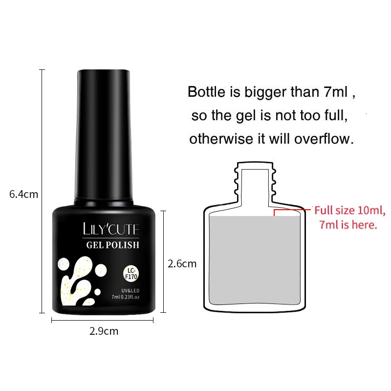 LILYCUTE 7ML Gold Glitter gel nail polish Aurora Laser Shine Semi anent UV gel Color Nail Art gel Polishing 240625