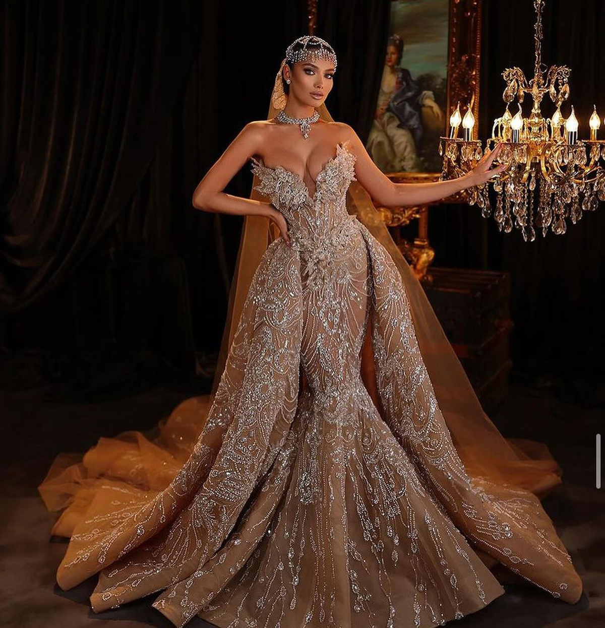 Fashion Strapless Wedding Dresses Dr Sequined Applique Bridal Gowns Glitter or Length Robe De Mariee Custom Made