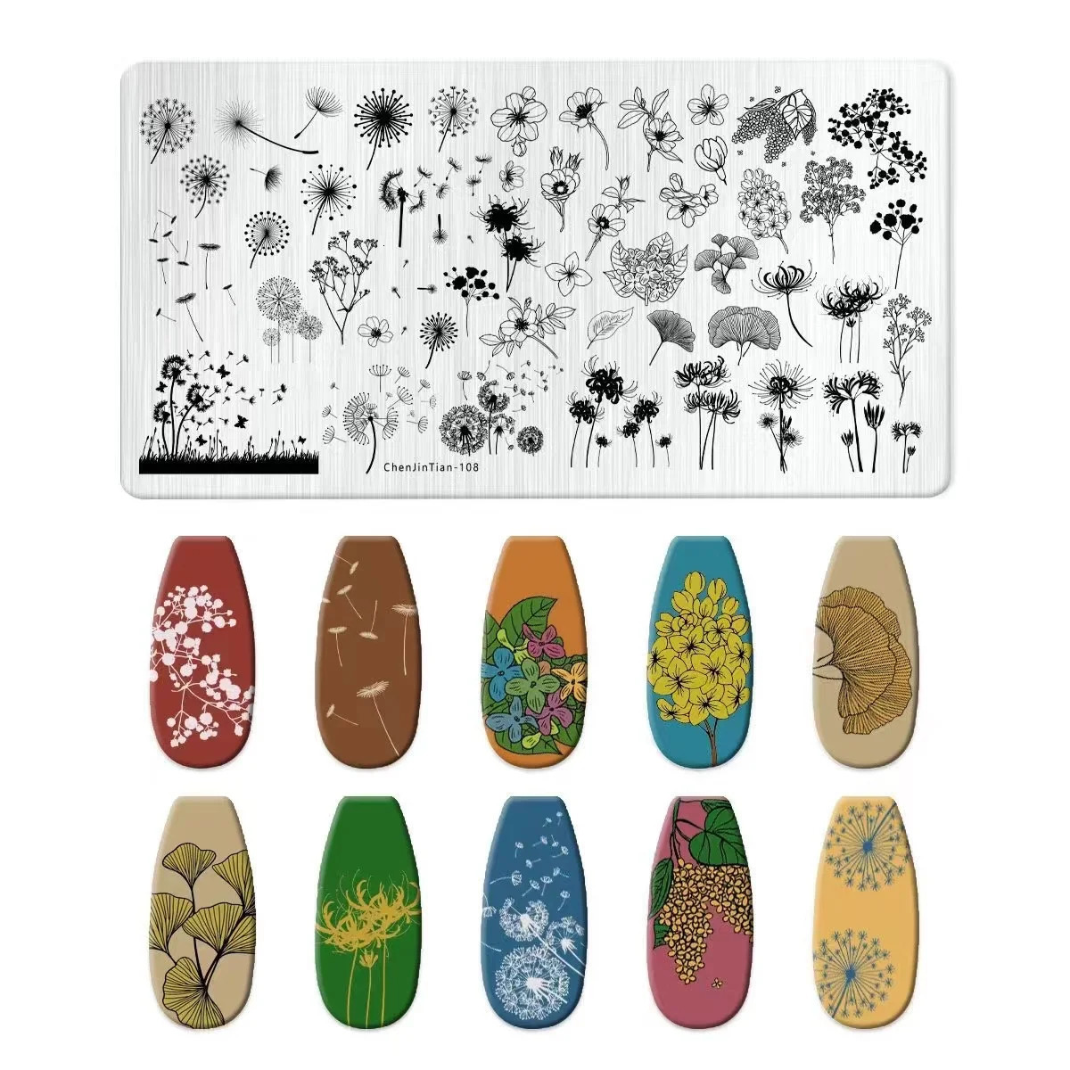 Vintage Moon Halloween Pattern Nail Stamping Board Leaf Image Stamping Printing Nail Art Template DIY Handmade Stamping Tool 240625