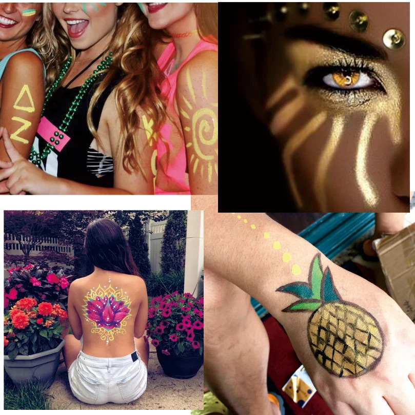 Metallic Golden 30gpc Water Based Face And Body Paint Pigment Great Use in Festival Party Fancy Dress Beauty Makeup Tool 240709