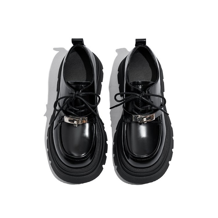 Thick-soled classic small leather French platform loafers women's 23 new autumn Mary Jane single shoes