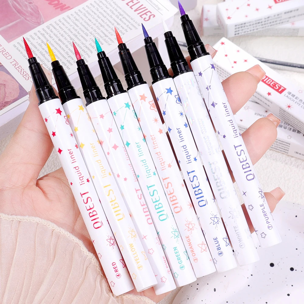 Lasting White Eyeliner Pencil Waterproof Quick-Drying No Blooming Matte Colored Liquid Eye Liner Pen Women Eyes Makeup Cosmetics 240625