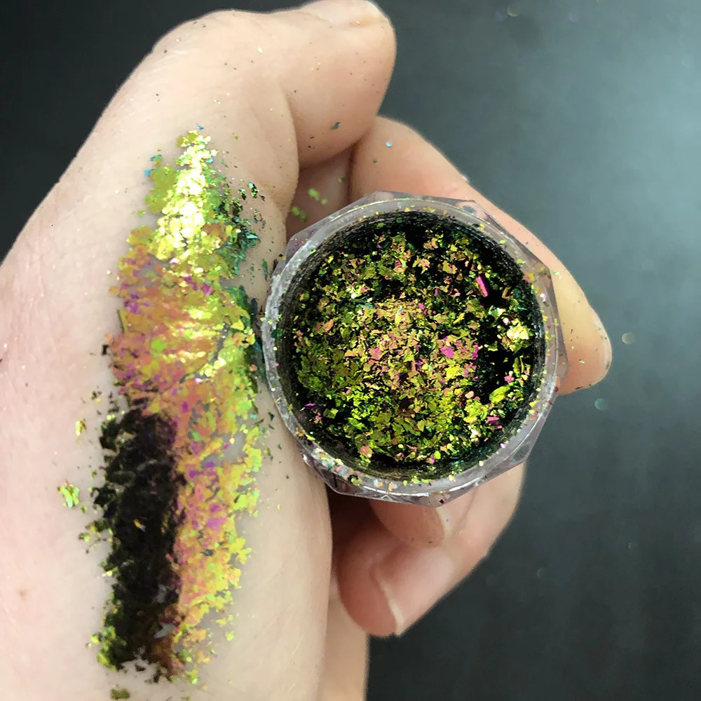 12 Colors Chameleon Irregular Glitter Flakes Untra-Thin Brocade Cloud Yuki Nail Foil Flakes Net1-2g*12 Manicure Chameleon Powder 240625