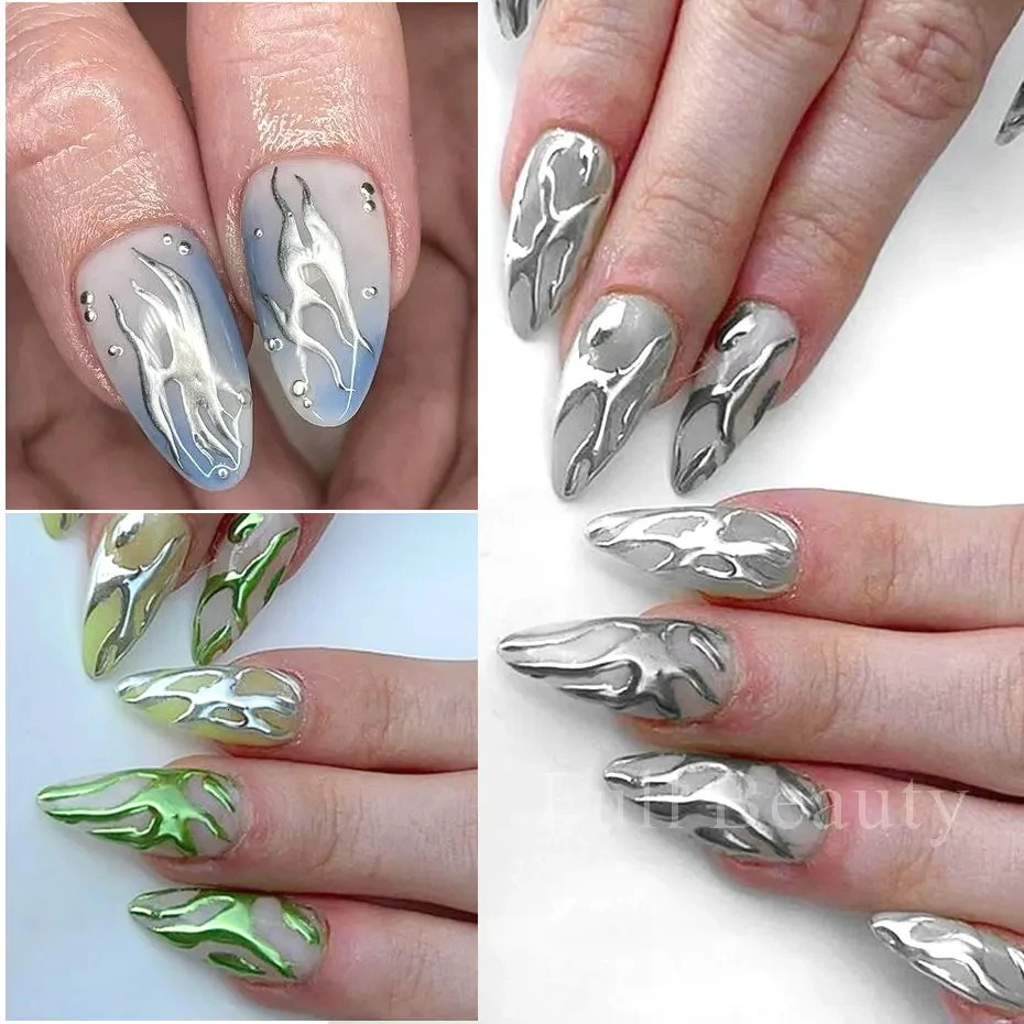 23 Colors Metallic Chrome Nail Powder Set Y2K Magic Mirror Gold Silver Decor Rubbing Glitter Pigment Flakes Manicure Accessories 240625