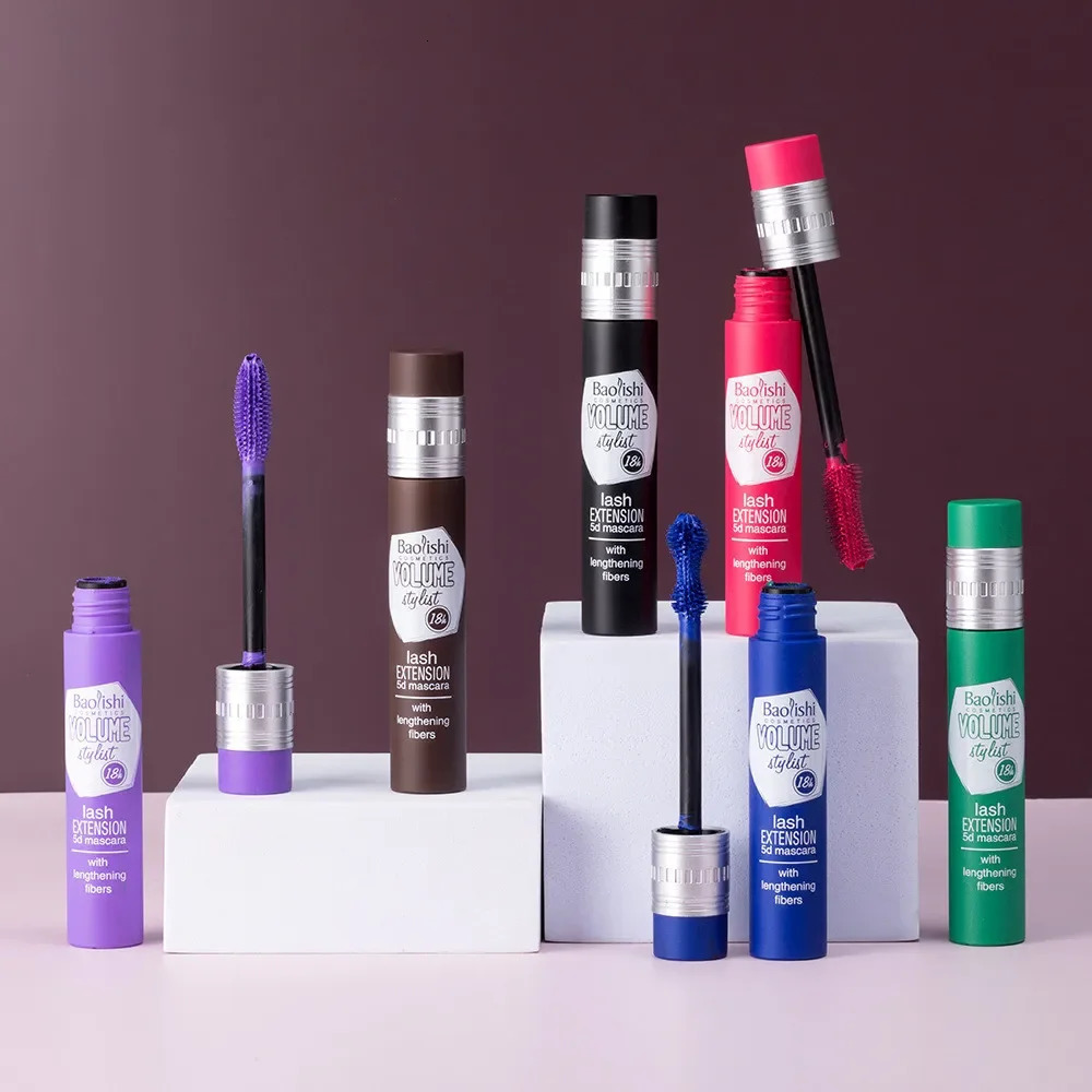 Waterproof Color 5D Mascara Quick Dry Not Blooming Blue Purple Gold Black Curling Lengthen Long Eyelash Color Mascara 240625