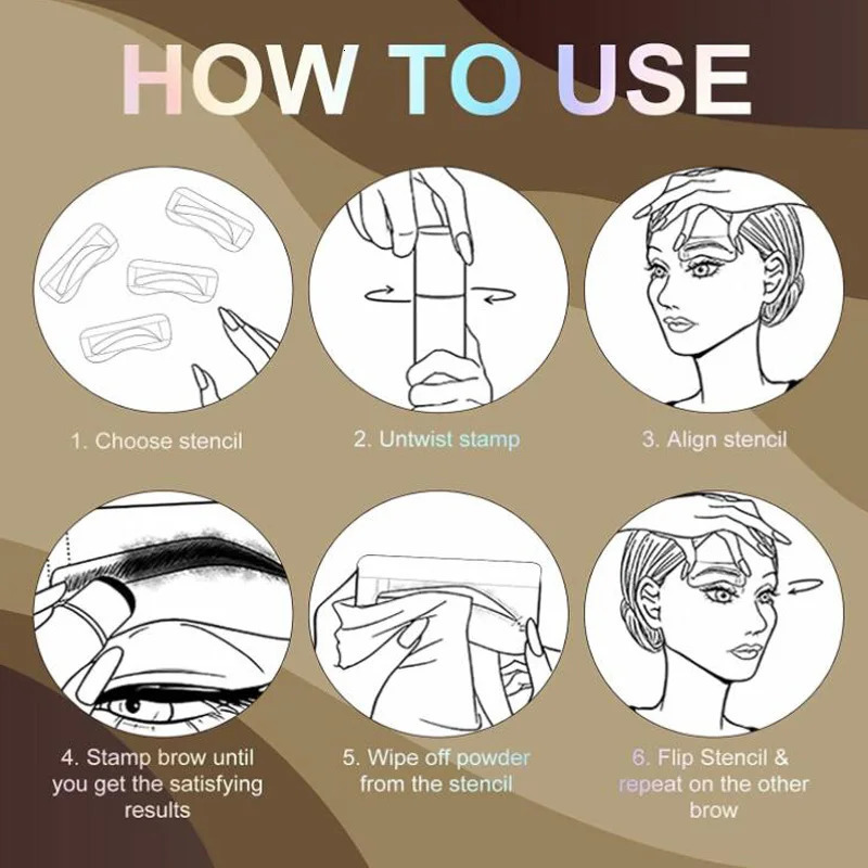 10PcsSet Eyebrow Stamp Stencil Kit Eyebrow Stencils Eyebrow Template Eyebrow Shaper Kit Makeup Tool for Women 240625