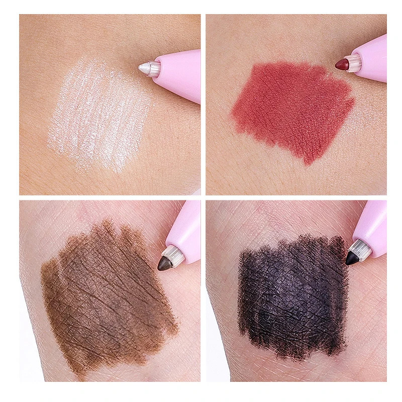 4 In 1 Face Makeup Pen Multi-functional High Gloss Lip Line Eyeliner Eyebrow Pencil Long Lasting Waterproof Cosmetics 240625