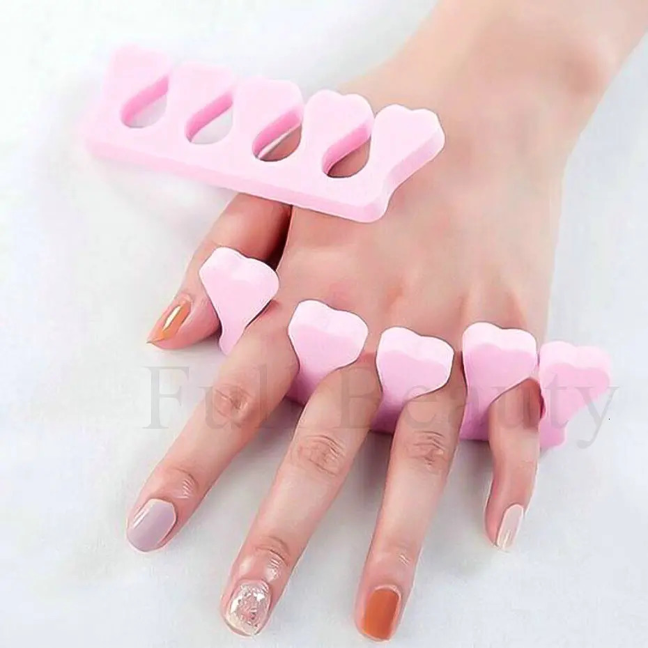 1020Pairs Pink Soft Sponge Finger Toe Separator For Nail Art Practice Manicure Pedicure Divider Holder Gel UV Polish Tools Foam 240625