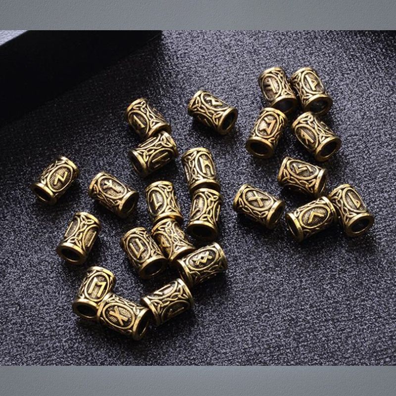 24pcs Top Silver Norse Viking Runes Charms Beads Findings For Bracelets For Pendant Necklace For Beard Or Hair Vikings Rune Kits