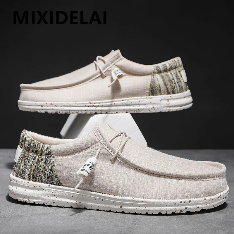 Men Casual Shoes Fashion Soft Canvas Shoes Breathable Mens Walking Flat Sneakers Outdoor Light Mens Shoes Vulcanize Shoes 240626