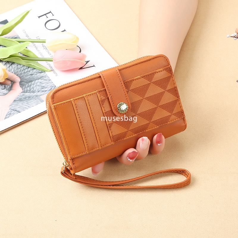 Fashionable women's designer new Korean lightweight and practical wallet short wallet leather jacket stylish and versatile large capacity change 