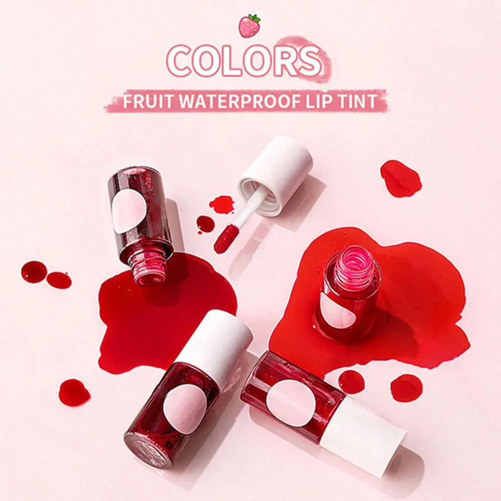 Fruit Juice Lip Tint Non-stick Cup Liquid Lipstick And Blush 3 In1 Waterproof Long Lasting Water Lip Stain Lips cheek Makeup o240626