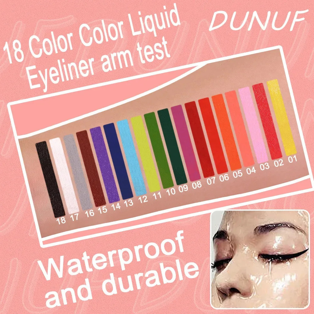 Colorful Eyeliner Liquid Pencil Waterproof Matte Eye Liner Pen Long Wear Pink Green Yellow Purple White Eyes Liner Stick Makeup 240625