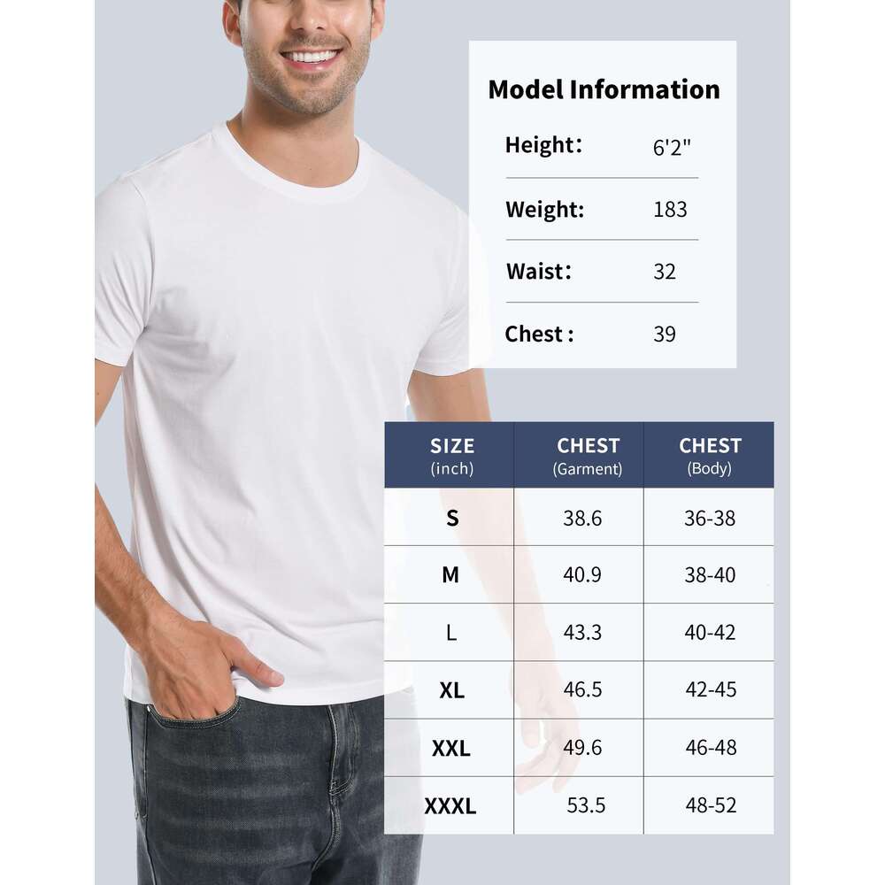 Designer Mens T shirts tshirt Bamboo Viscose Ultra Soft Plain Tshirts for Men Cooling Crew Neck Casual Basic Tee Undershirt clothes