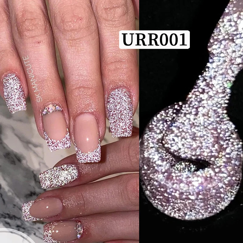 UR SUGAR 7.5ml reflective glitter gel nail polish winter color glitter sequins soap UV LED varnish nail art decoration 240625