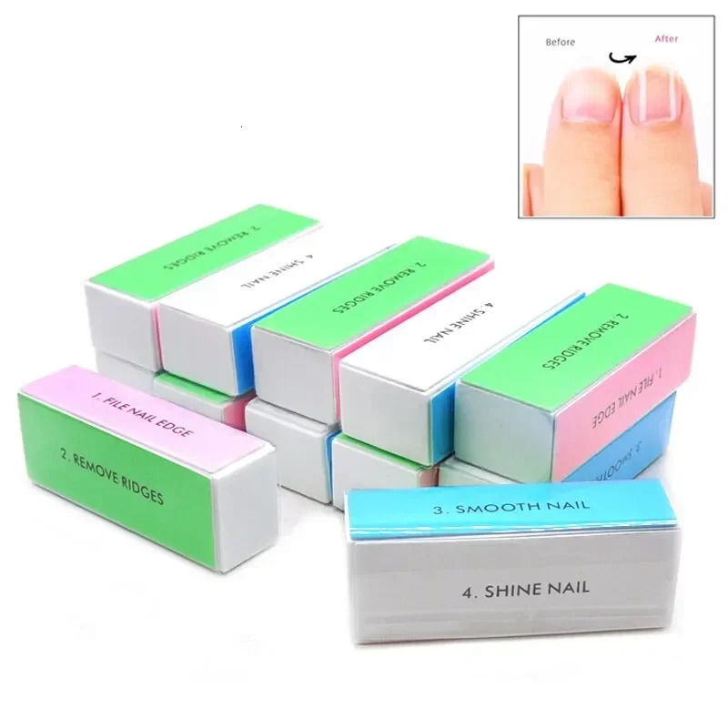 5 PcsLot Nail Buffer Block 4 Way Colorful Buffing Block Shine Polisher Nail Buffing File Manicure Sanding Nail Art Tools Kit 240625