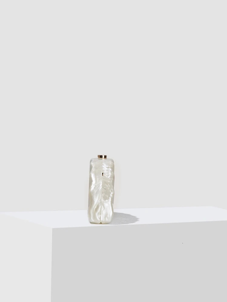 Fan Shell Clutch Bag Acrylic egg clutch bag women wedding evening party cute ivory pearl color purse handbag summer 2024 240621 98ab